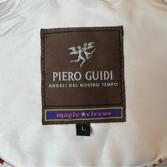 Piero Guidi Magic Circus Italian Designer White Quilted Winter Jacket Size L - Picture 15 of 16